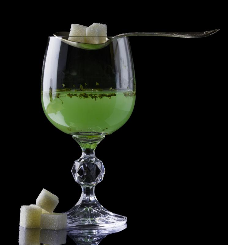 Chlorophyll gives absinthe its green color.
