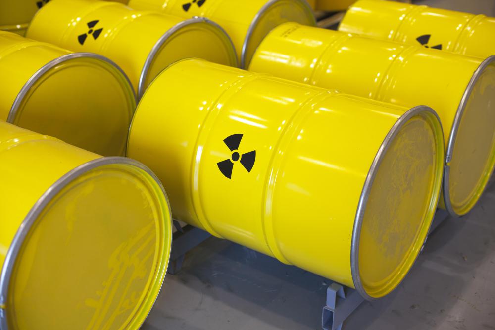 Nuclear waste is usually stored in drums before transport.