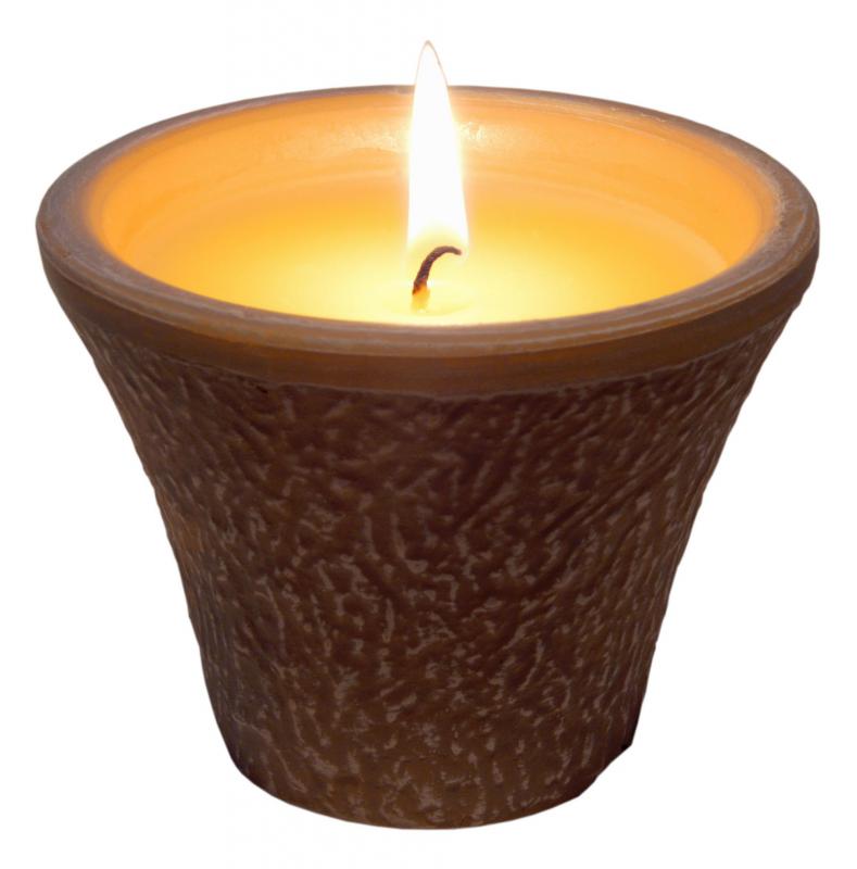 A citronella candle, which can repel midges.