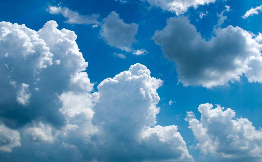 Snow flurries are typically associated with cumulus clouds.