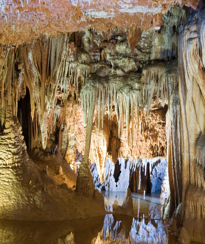 Stalactites are basically icicles of rock that form in moist cave environments.