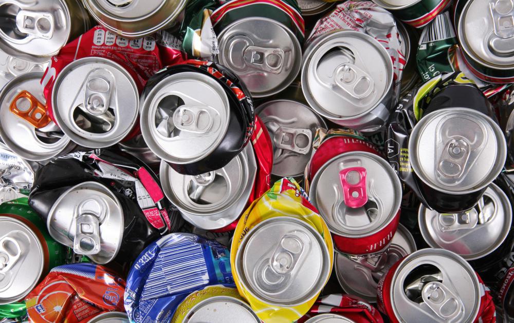 Recycled soda cans can be made into a variety of new materials.