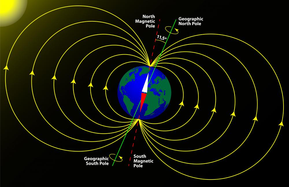 Auroras are observed over Earth's magnetic poles.
