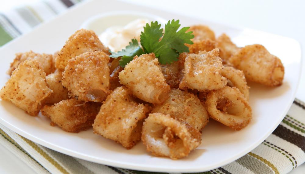 Fried calamari, made of squid.