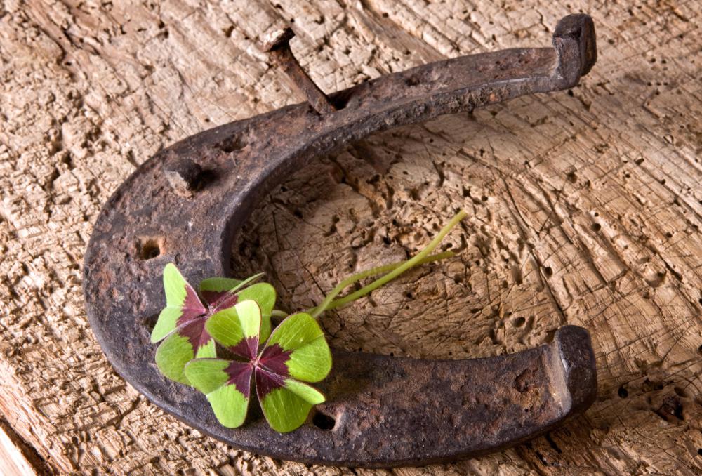 Both horseshoes and four-leaf clovers are considered good luck charms.