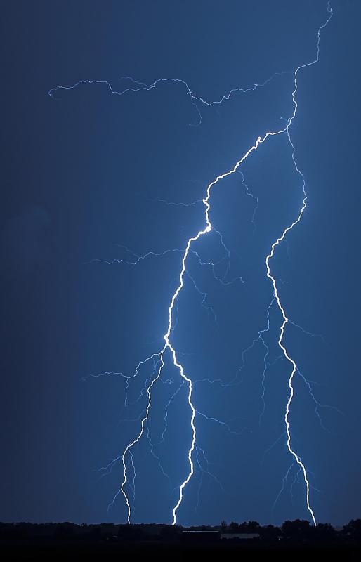 Lightning during a storm.