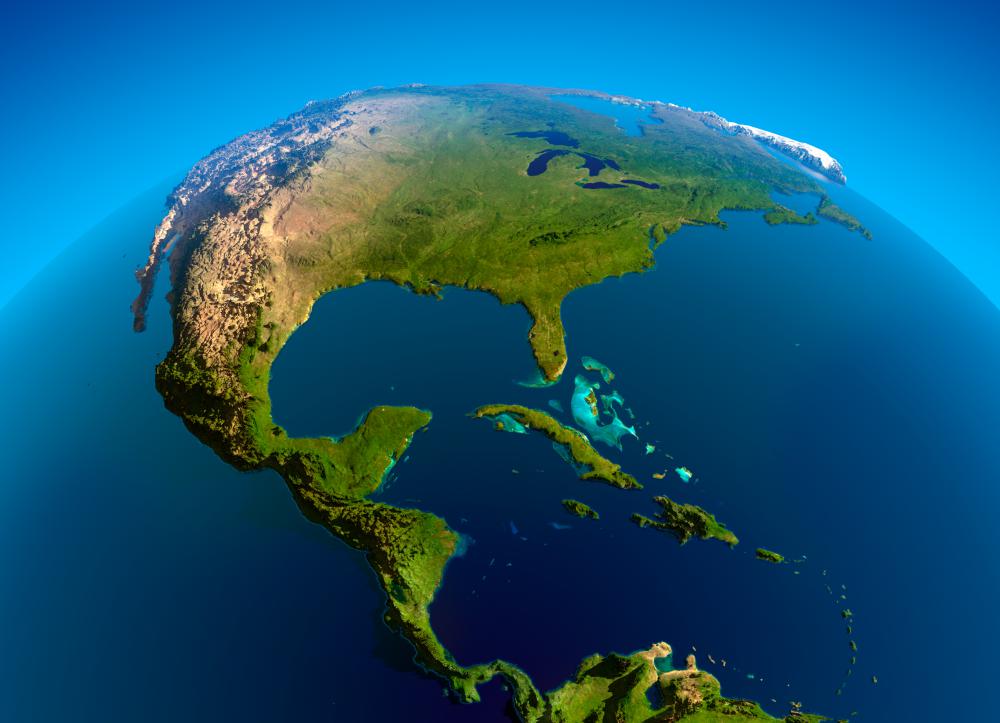 A globe showing the Caribbean and Southern US, where anoles live.