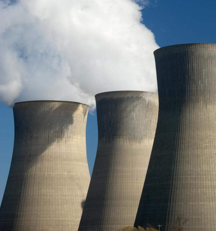 At nuclear power plants, spent nuclear material is submerged in pools that allow the material to stabilize.