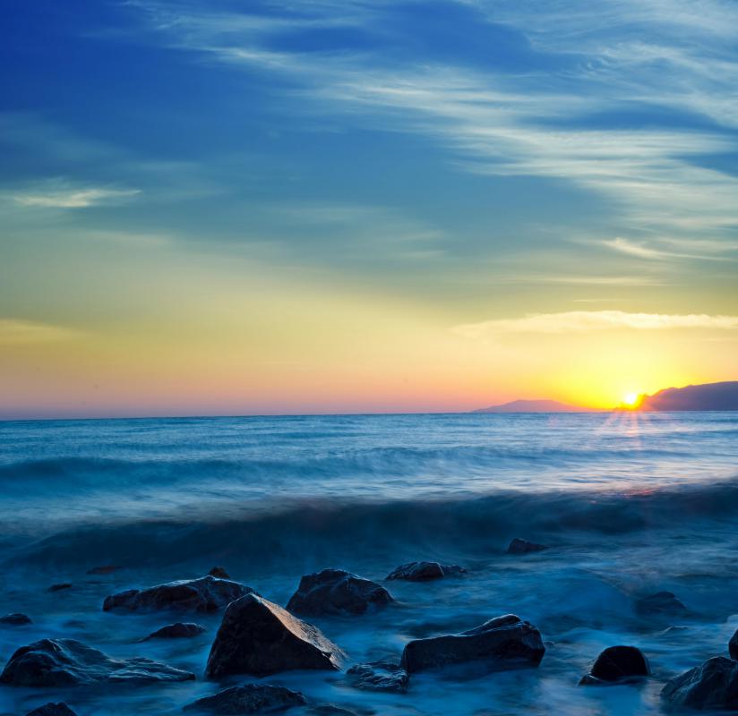A green flash may occur during sunrise or sunset, however it is often missed because it only lasts for an instant.