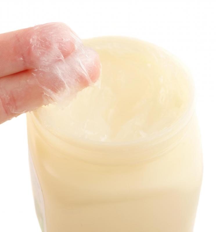 A small amount of petroleum jelly can be dabbed onto flaky patches.