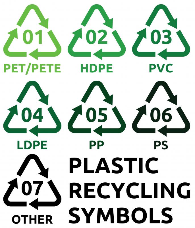 Plastic containers are often equipped with numeric symbols that allow for easier sorting.