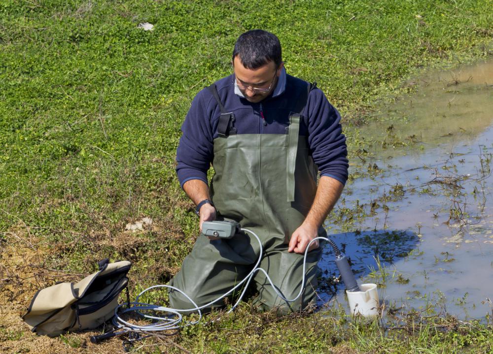 Environmental scientists use samples taken in the field to track air, water, and soil quality.
