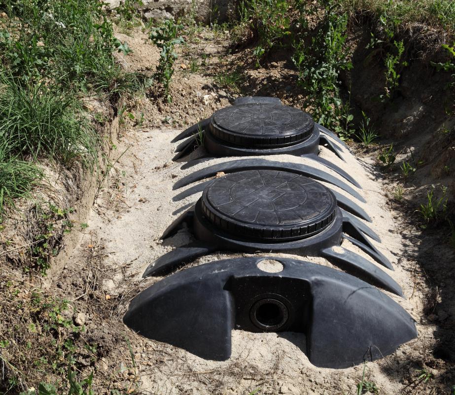 Sewer gas can accumulate in septic tanks.