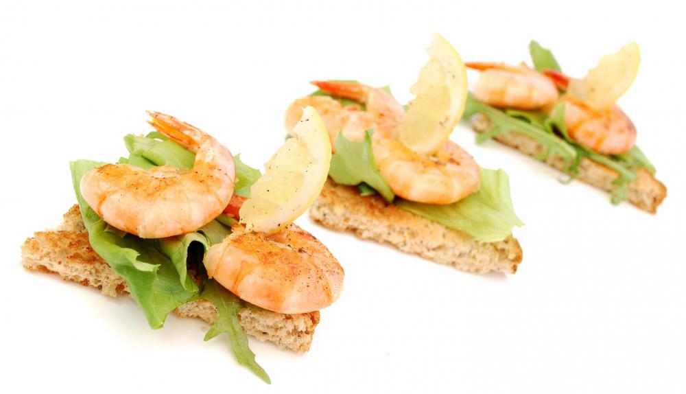 Shrimp canapés.