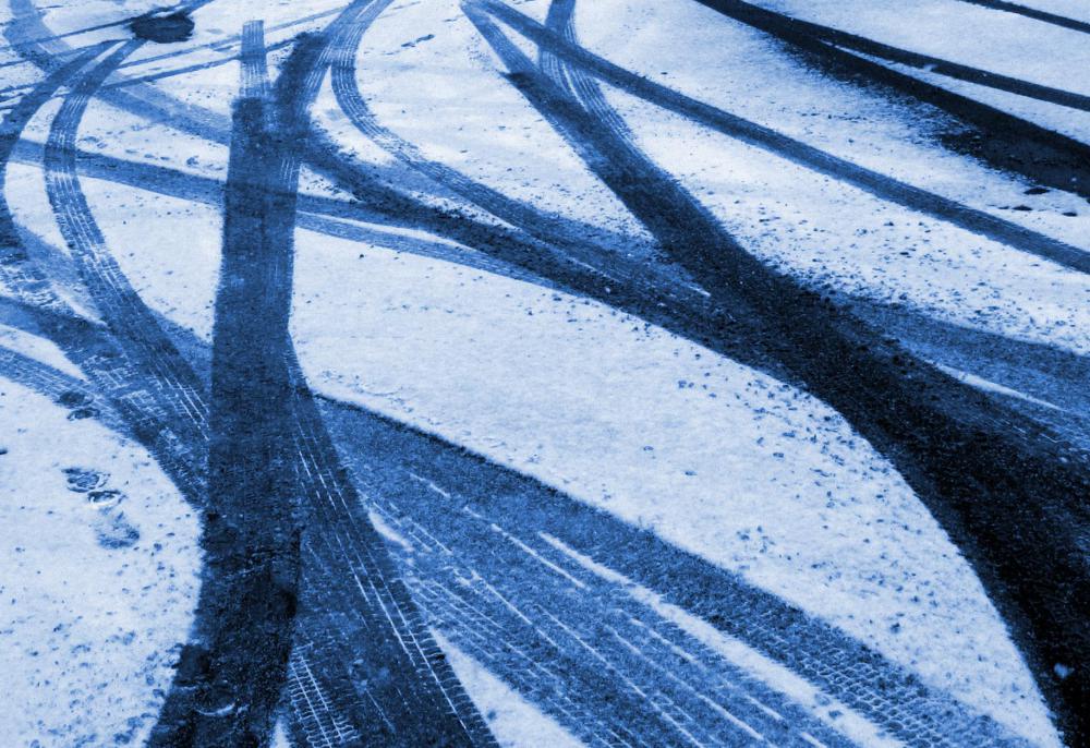 Black ice often causes slide offs.