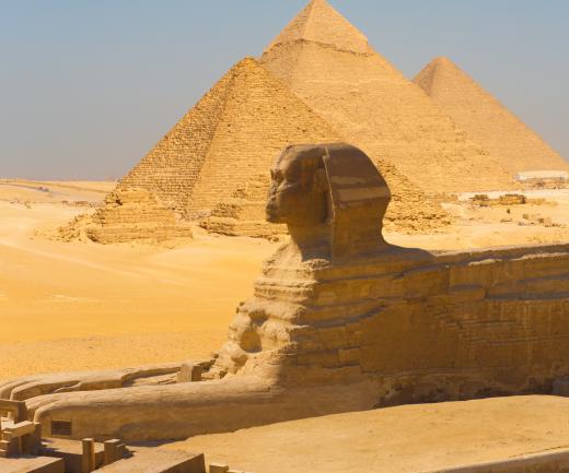 Egyptian and Greek mythology mentions the Sphinx, a half-lion and half-human monster.