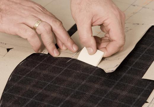 Tailors use chalk to make temporary marks on fabric and clothing.