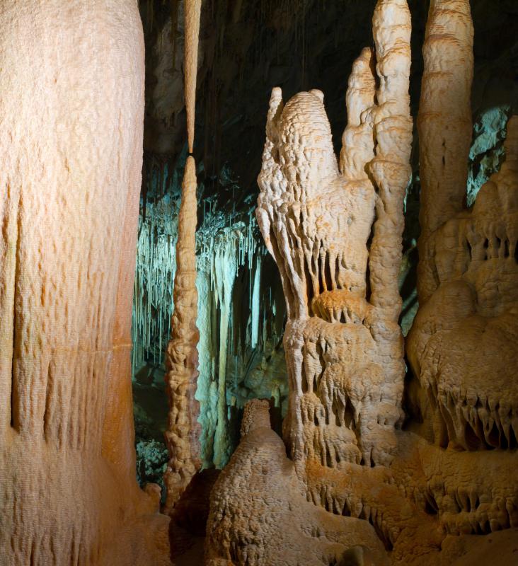 Alabaster is found in caves in the form of mineral deposits.