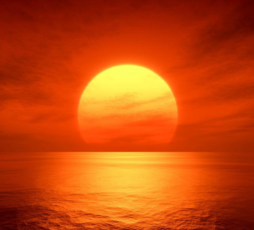 Longer light waves make up orange and red colors, and that light becomes visible at sunrise and sunset.