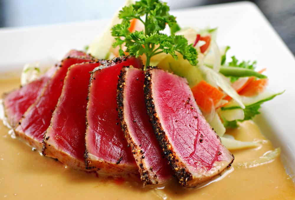 Unlike other fish, tuna meat has a distinctive, deep pink color.