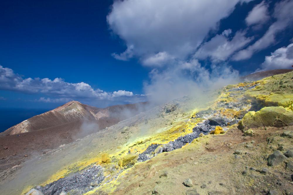 Volcanic rock can be a good source of sulfur.