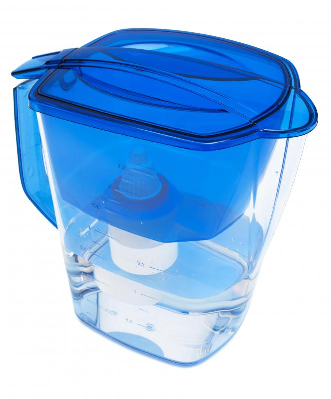 Water can also be filtered and transported in pitchers that have built-in filters.
