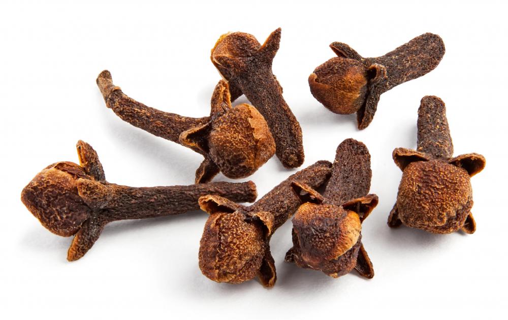 Cloves, which have a long calyx that leads to four petals.