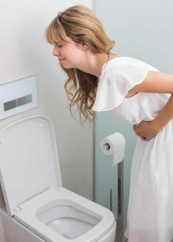 Internal parasites may affect a person's intestinal tract, causing diarrhea and vomiting.