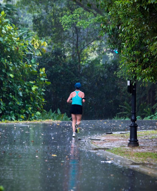 A sudden, drenching rainfall may be referred to as a cloudburst.