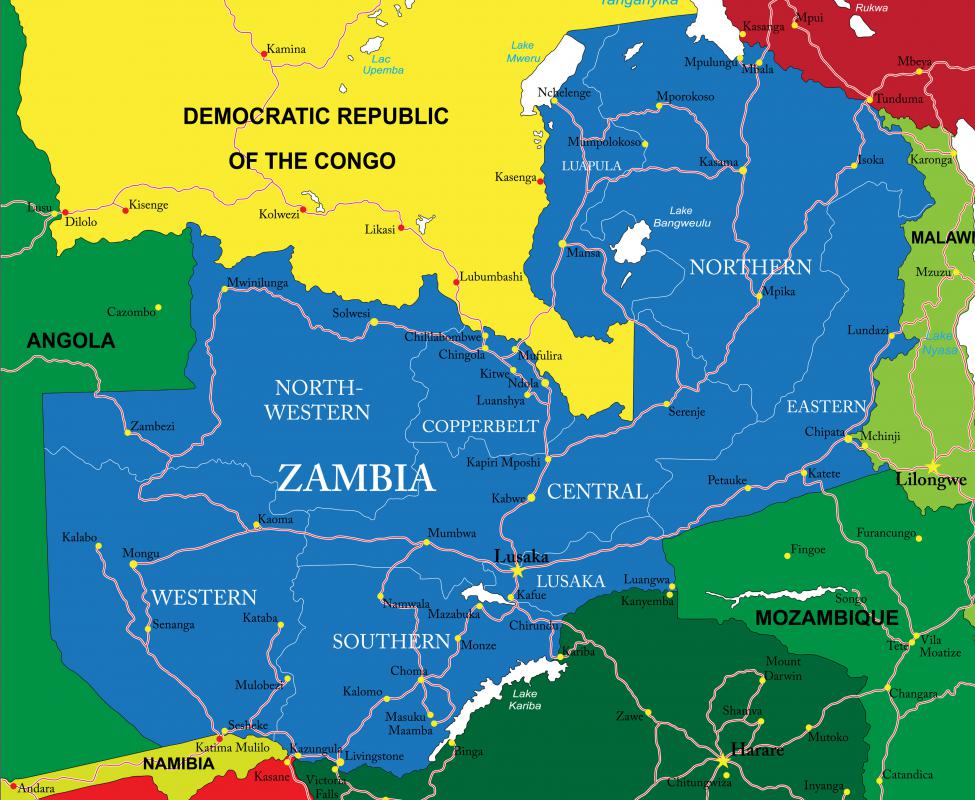 Victoria Falls straddles the border between the African nations of Zambia and Zimbabwe.