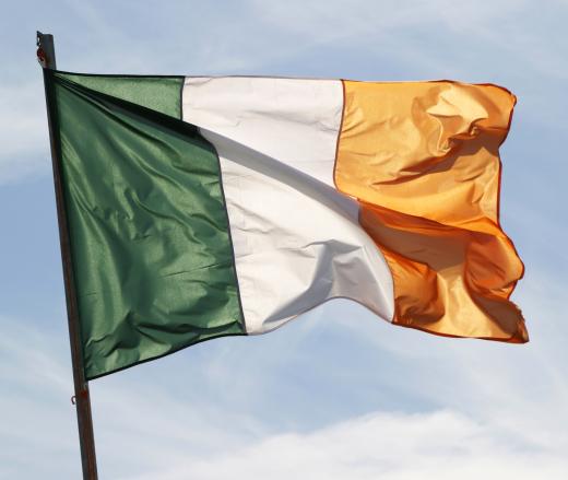 Flag of Ireland, which is associated with four leaf clovers.