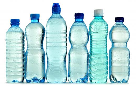 Many water bottles are made of plastic.