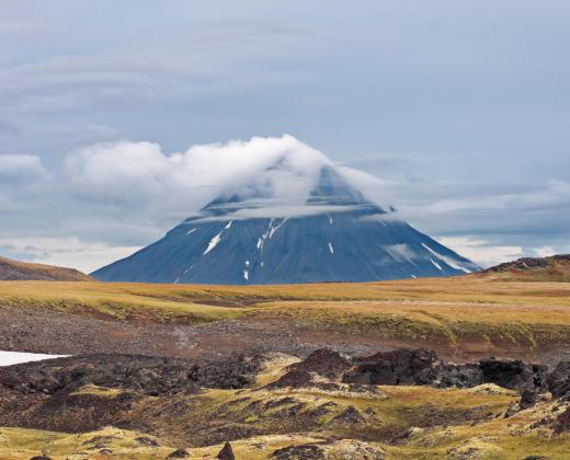 A rock that is expelled from a volcano during an eruption is referred to as a volcanic block.